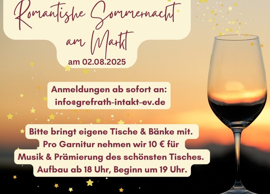 Romantische Sommernacht am Markt – Jetzt anmelden!